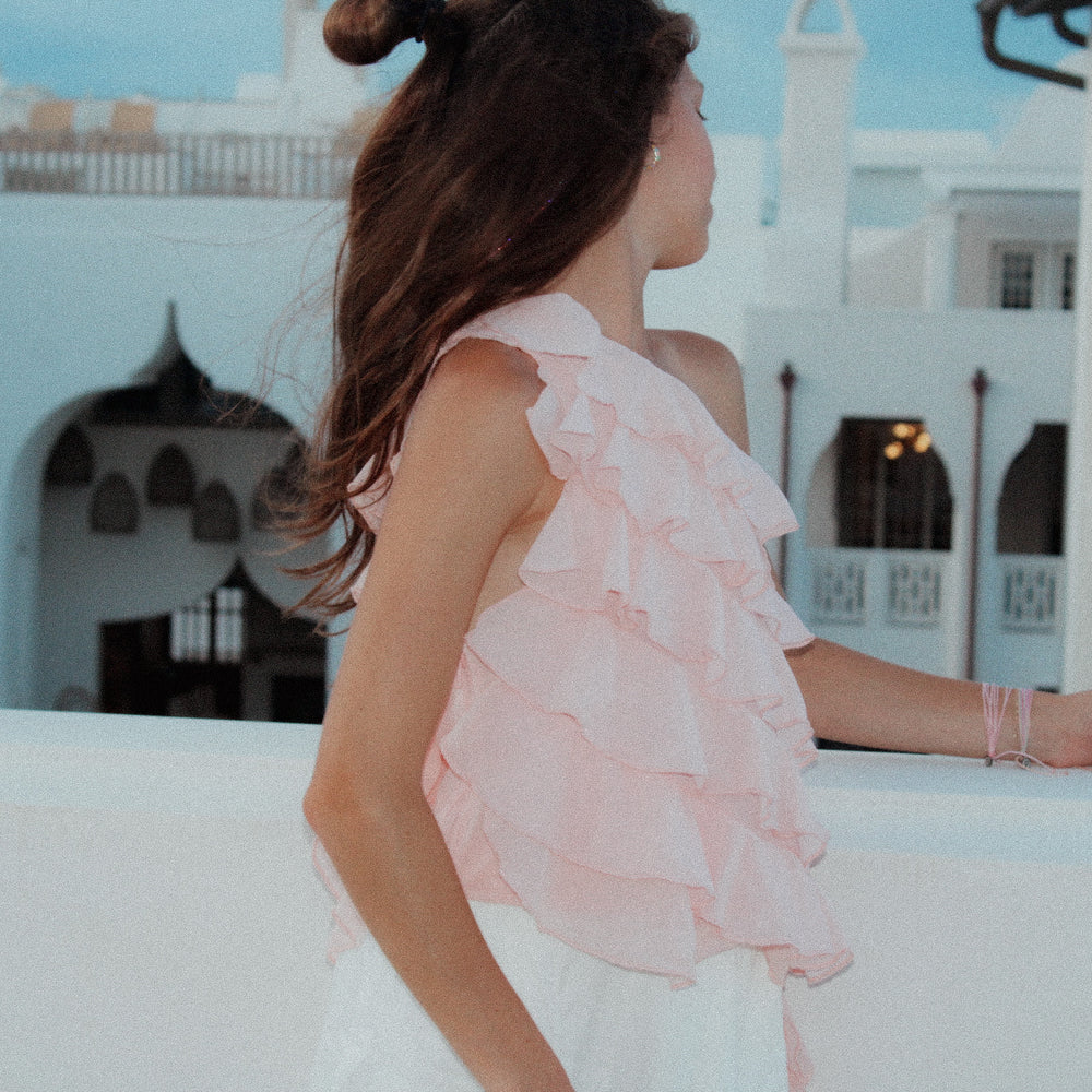 
                      
                        Bubblegum Ruffle Top
                      
                    